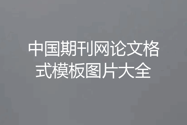 中国期刊网论文格式模板图片大全