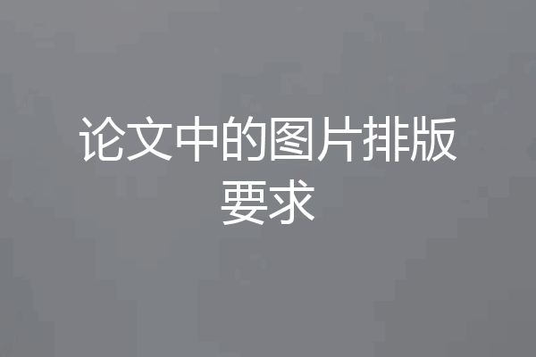 论文中的图片排版要求