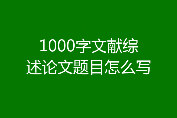 1000字文献综述论文题目怎么写