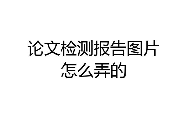 论文检测报告图片怎么弄的
