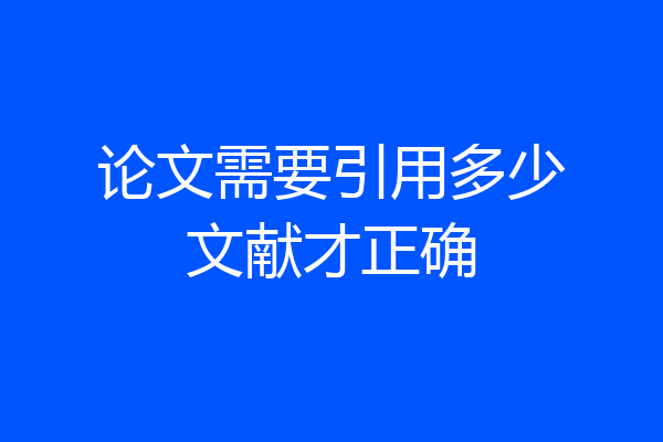 论文需要引用多少文献才正确