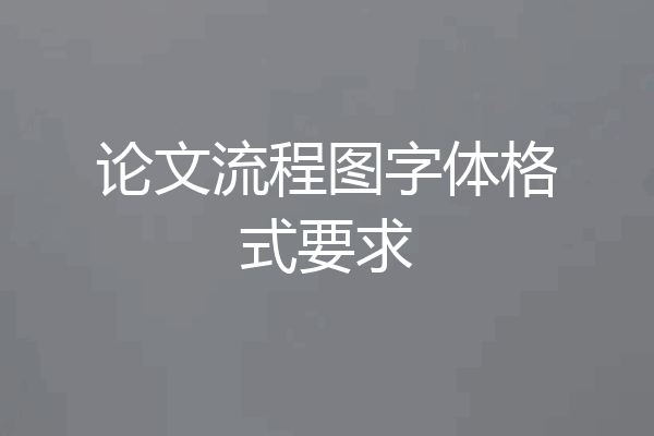 论文流程图字体格式要求