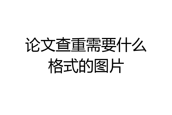 论文查重需要什么格式的图片