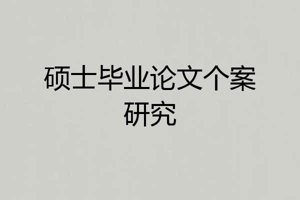 硕士毕业论文个案研究