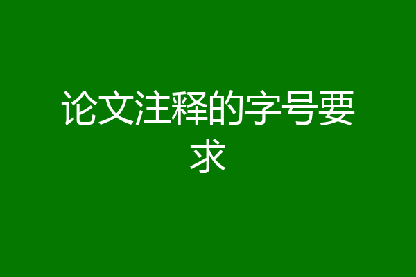 论文注释的字号要求