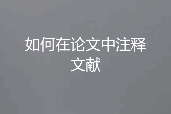如何在论文中注释文献