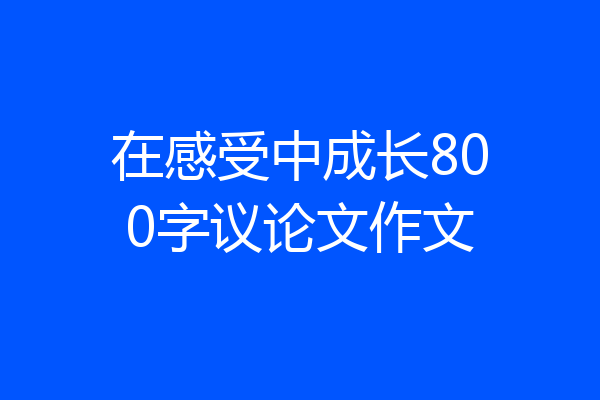 在感受中成长800字议论文作文