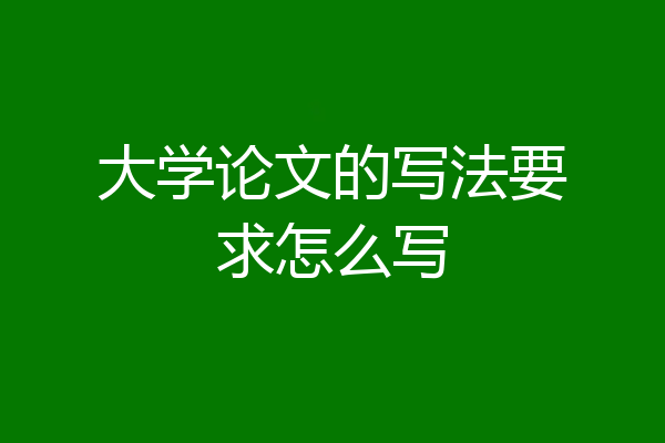 大学论文的写法要求怎么写