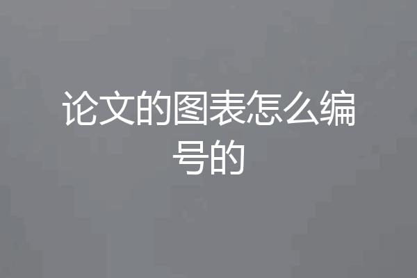论文的图表怎么编号的