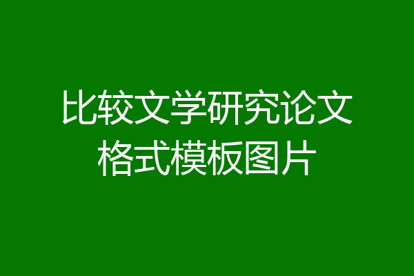 比较文学研究论文格式模板图片