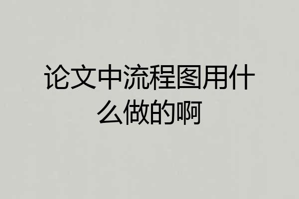 论文中流程图用什么做的啊