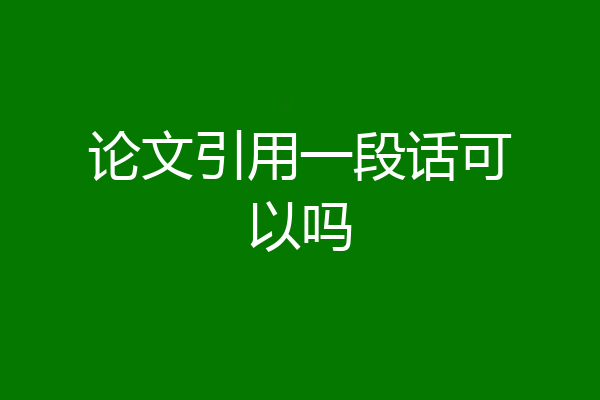 论文引用一段话可以吗
