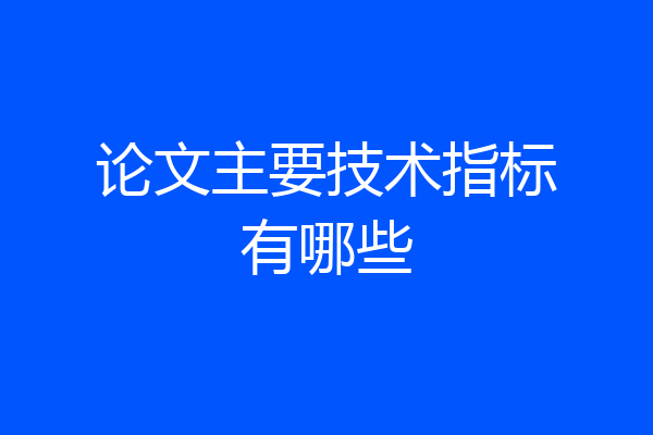 论文主要技术指标有哪些