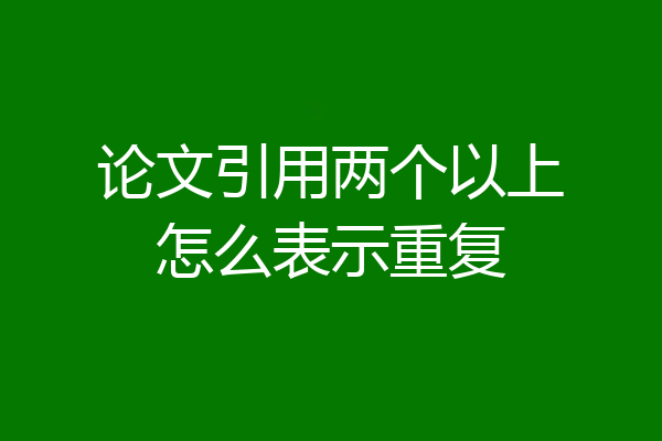 论文引用两个以上怎么表示重复