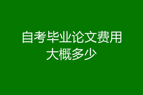 自考毕业论文费用大概多少