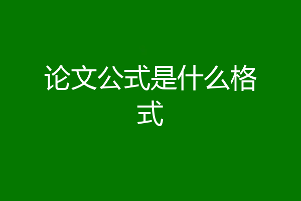 论文公式是什么格式
