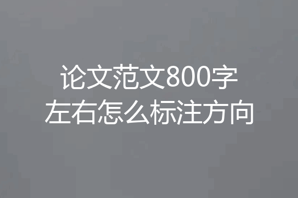 论文范文800字左右怎么标注方向