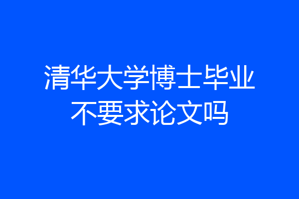 清华大学博士毕业不要求论文吗