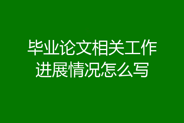 毕业论文相关工作进展情况怎么写
