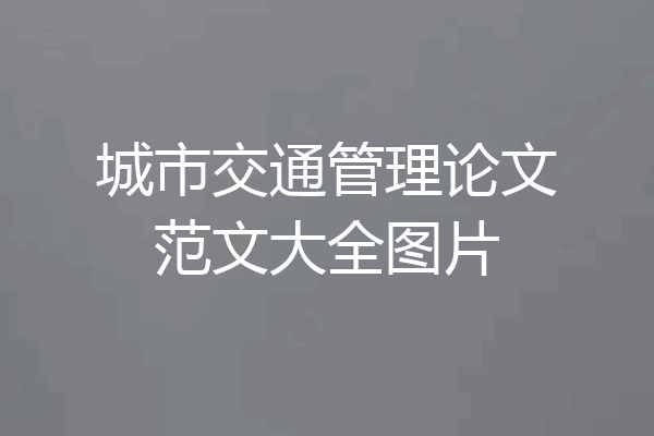 城市交通管理论文范文大全图片