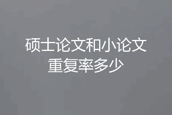 硕士论文和小论文重复率多少