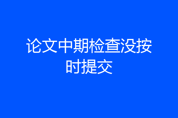 论文中期检查没按时提交