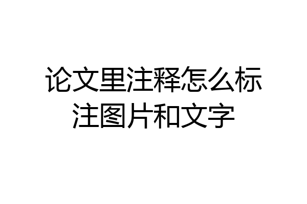 论文里注释怎么标注图片和文字