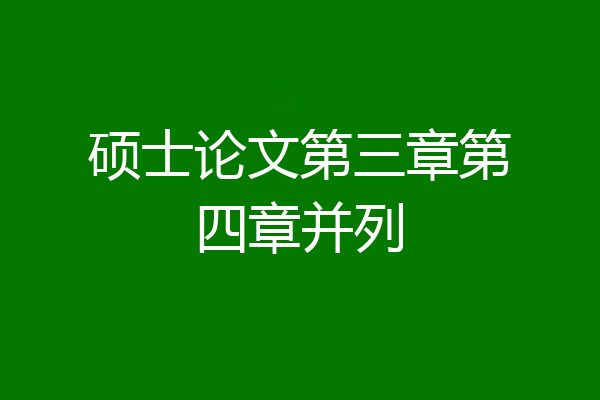 硕士论文第三章第四章并列