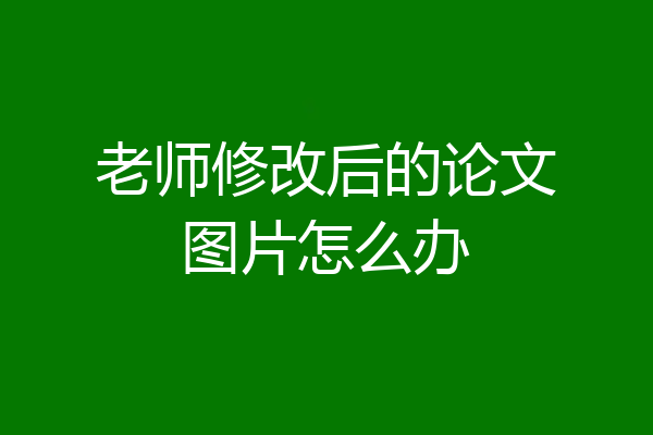老师修改后的论文图片怎么办