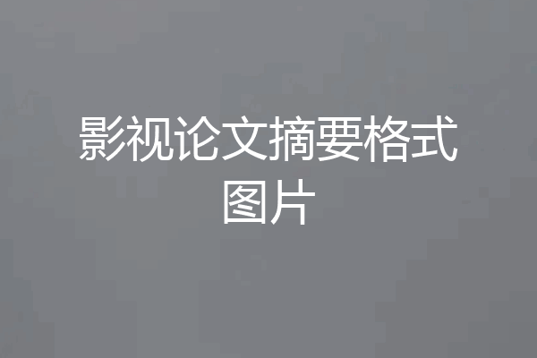 影视论文摘要格式图片