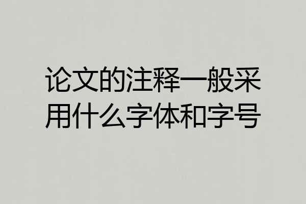 论文的注释一般采用什么字体和字号
