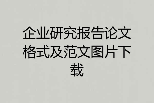 企业研究报告论文格式及范文图片下载