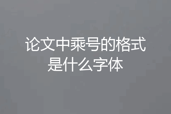 论文中乘号的格式是什么字体
