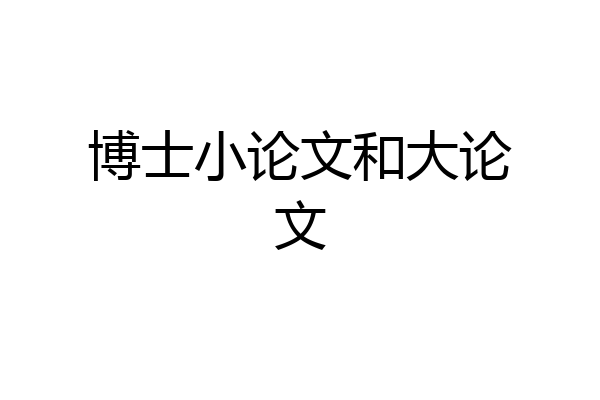 博士小论文和大论文