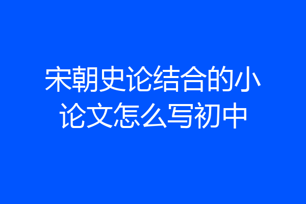 宋朝史论结合的小论文怎么写初中