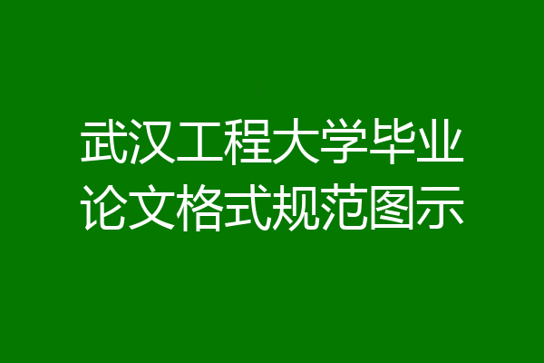 武汉工程大学毕业论文格式规范图示
