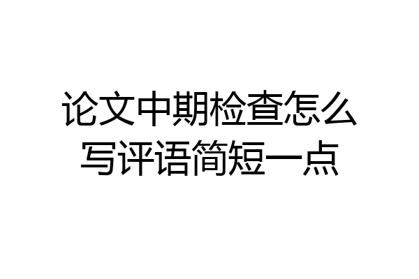 论文中期检查怎么写评语简短一点