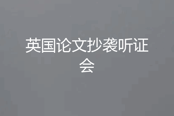 英国论文抄袭听证会