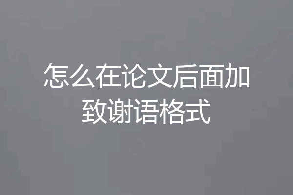 怎么在论文后面加致谢语格式