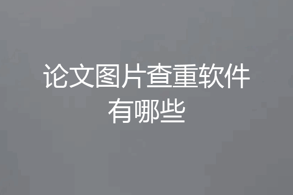 论文图片查重软件有哪些