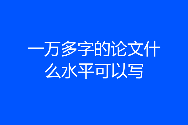 一万多字的论文什么水平可以写