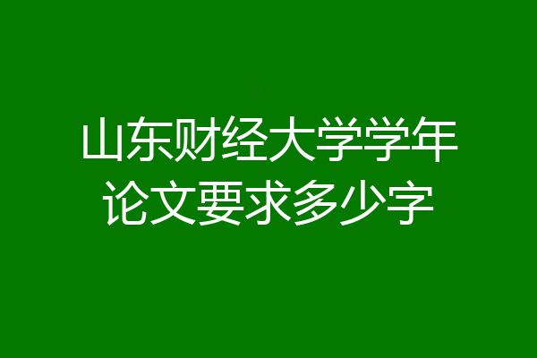 山东财经大学学年论文要求多少字