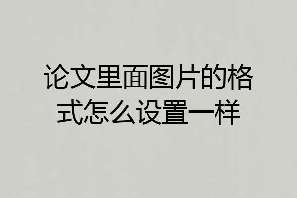 论文里面图片的格式怎么设置一样
