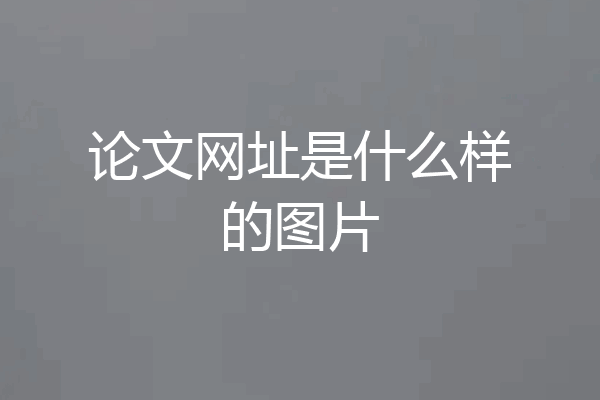 论文网址是什么样的图片