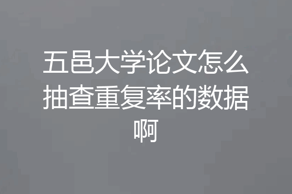 五邑大学论文怎么抽查重复率的数据啊