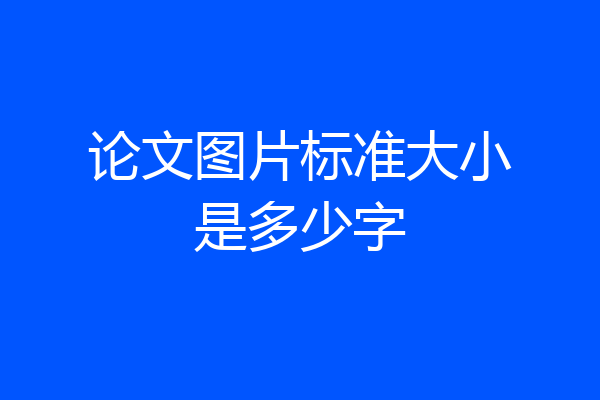 论文图片标准大小是多少字