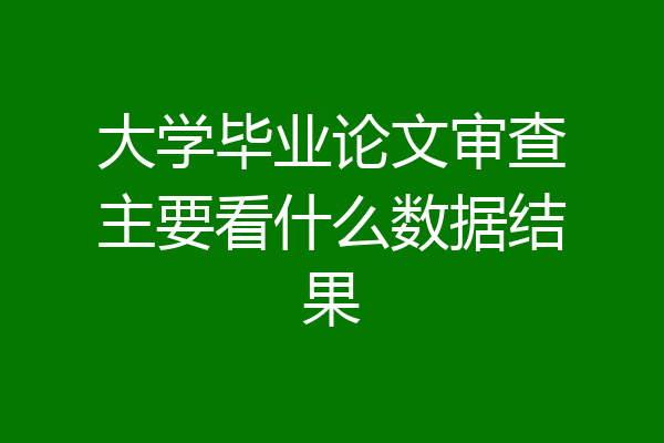 大学毕业论文审查主要看什么数据结果