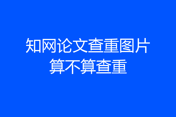 知网论文查重图片算不算查重