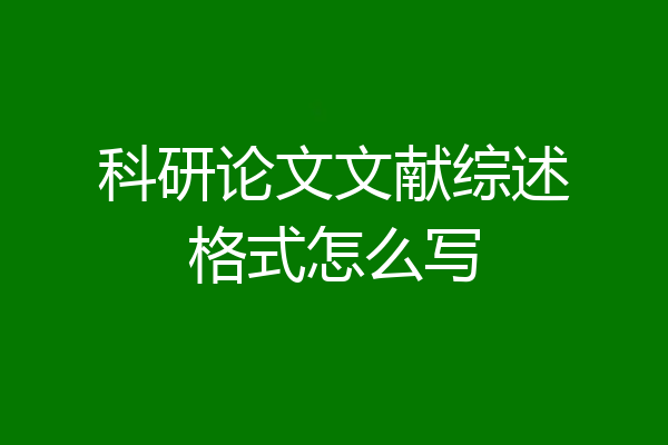 科研论文文献综述格式怎么写