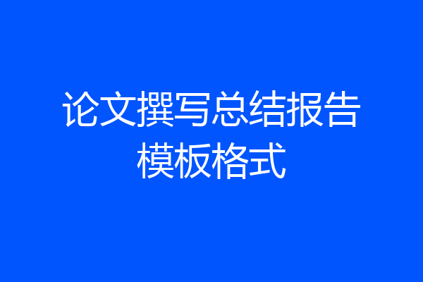 论文撰写总结报告模板格式